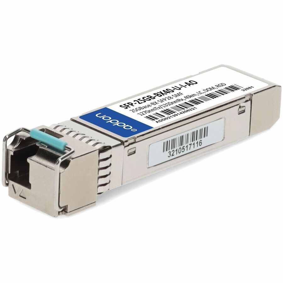 AddOn SFP28 Module - For Data Networking, Optical Network - 1 x LC 25GBase-BX Network - Optical Fiber - 9/125 &micro;m - Single-mode - 25 Gigabit Ethernet - 25GBase-BX - TAA Compliant - SFP-25GB-BX40-U-I-AO