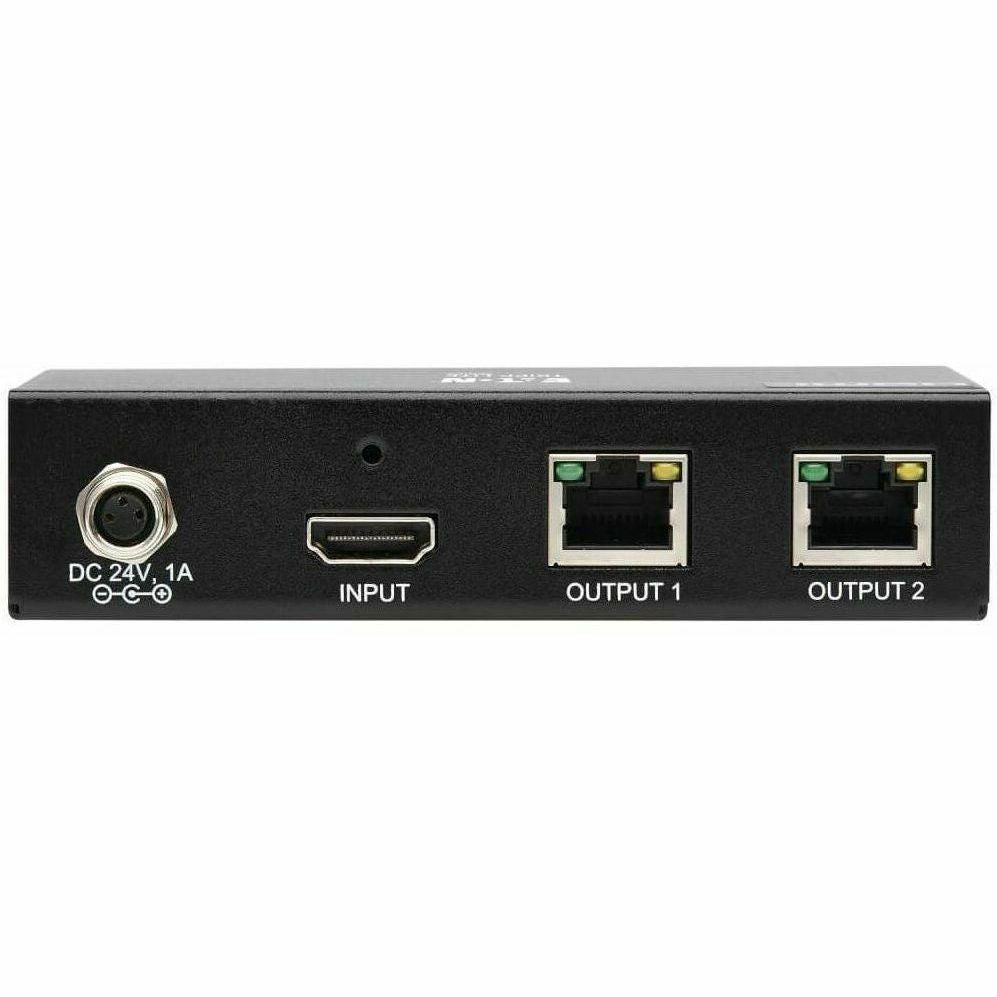 Tripp Lite HDMI Over Cat6 Splitter 2-Port 4K60Hz HDR 4:4:4 PoC HDCP 2.2 TAA - 3840 × 2160 - 230 ft Maximum Operating Distance - 1 x HDMI In - Network (RJ-45) - TAA Compliant - B127A-002-BH