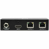 Tripp Lite HDMI Over Cat6 Splitter 2-Port 4K60Hz HDR 4:4:4 PoC HDCP 2.2 TAA - 3840 × 2160 - 230 ft Maximum Operating Distance - 1 x HDMI In - Network (RJ-45) - TAA Compliant - B127A-002-BH