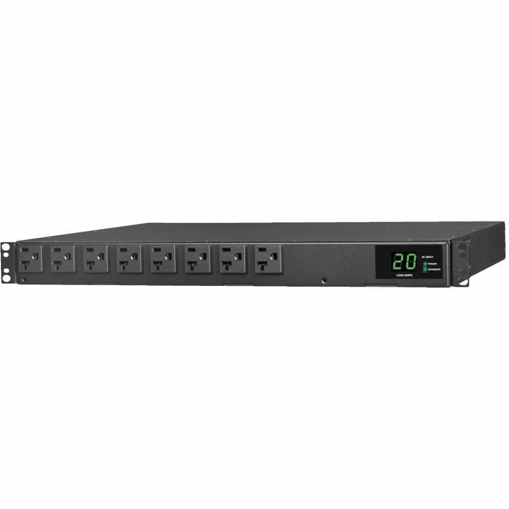 Tripp Lite PDU ATS / Metered 120V 1.92kW 20A 16 5-15/20R Dual L5-20P 1URM - Metered Auto Transfer Switch - NEMA 5-20P, NEMA L5-20P - 16 x NEMA 5-15/20R - 120 V AC - 1U - Horizontal - Rack-mountable, W...  - PDUMH20ATS