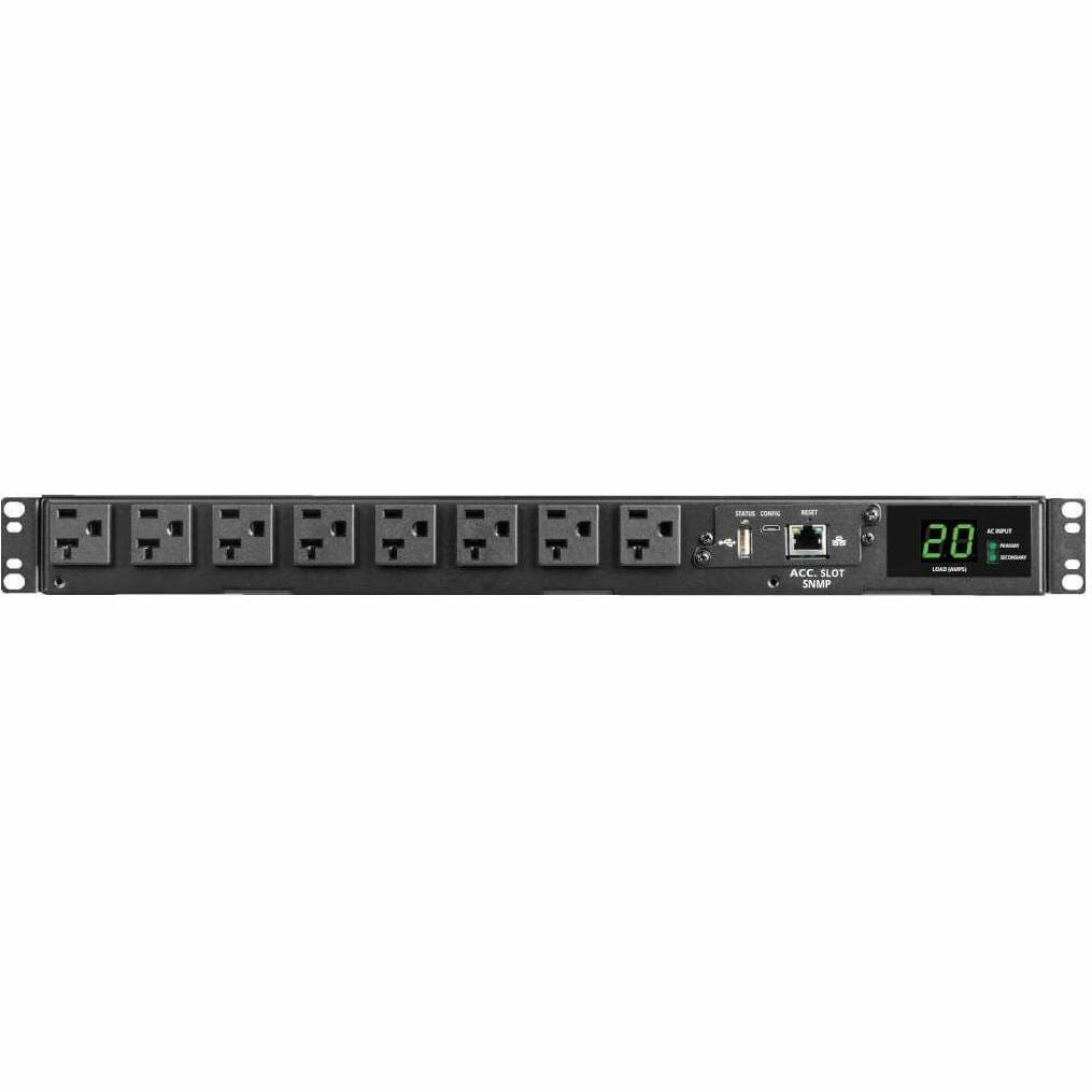 Tripp Lite PDU ATS / Monitored 120V 1.92kW 20A 16 5-15/20R Dual L5-20P 1URM - Metered Auto Transfer Switch - NEMA 5-20P, NEMA L5-20P - 16 x NEMA 5-15/20R - 120 V AC - 1U - Horizontal - Rack-mountable,...  - PDUMNH20AT1