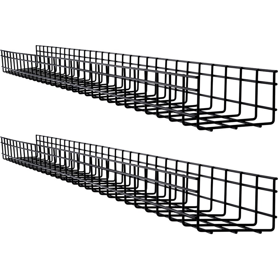 Tripp Lite Wire Mesh Cable Tray - 150 x 100 x 1500 mm (6 in. x 4 in. x 5 ft.) 2-Pack - Cable Tray - Black - 2 Pack - Steel - SRWB6410X2STR