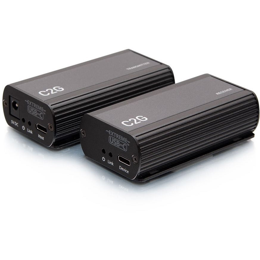 C2G 1-Port USB-C&reg; Extender Transmitter to Receiver Kit - 5Gbps - 1 x Network (RJ-45) - 1 x USB - 33 ft Extended Range - Black - C2G54278