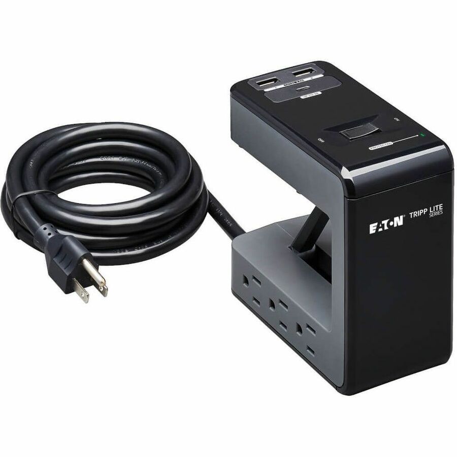 Tripp Lite Safe-IT Clamp Surge Protector 6Outlet 5-15R 3 USB Ports 8ft Cord - 6 x NEMA 5-15R, 3 x USB - 1800 VA - 1080 J - 120 V AC Input - TLP648UCBAM