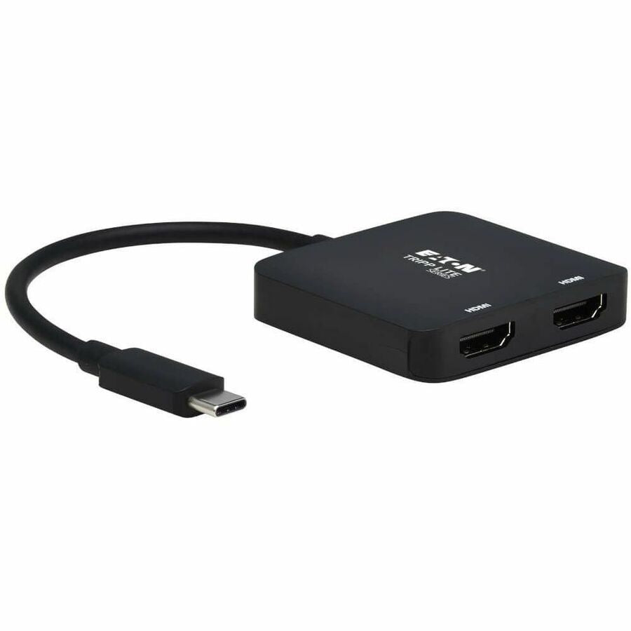 Tripp Lite USB C Adapter Dual-Display 4K 60Hz HDMI HDR 4:4:4 HDCP 2.2 Black - 1 x Type C USB 3.2 (Gen 2) Powered USB Male - 2 x HDMI HDMI 2.0 Digital Audio/Video Female - 3840 x 2160 Supported - Nicke...  - U444-2H-MST4K6