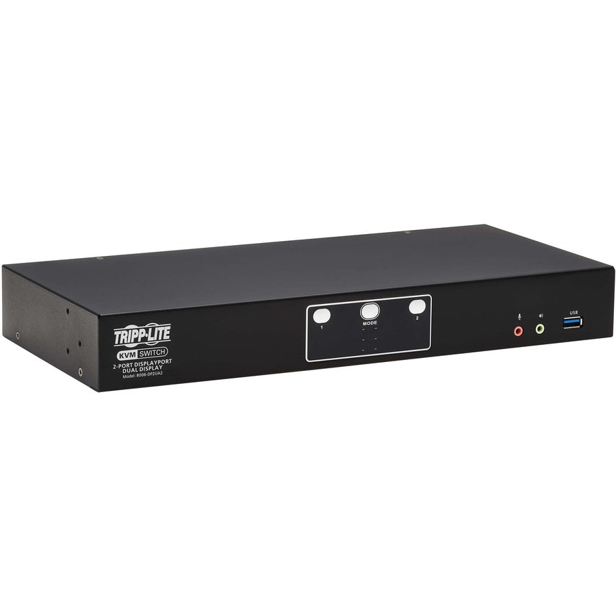 Tripp Lite DisplayPort KVM Switch Dual-Display 2-Port 4K60Hz USB 3.2 Gen 1 - 2 Computer(s) - 1 Local User(s) - 4096 x 2160 - 50 Hz, 60 Hz - 1 x Network (RJ-45) - 6 x USB - Desktop, Rack-mountable - 6 ...  - B006-DP2UA2
