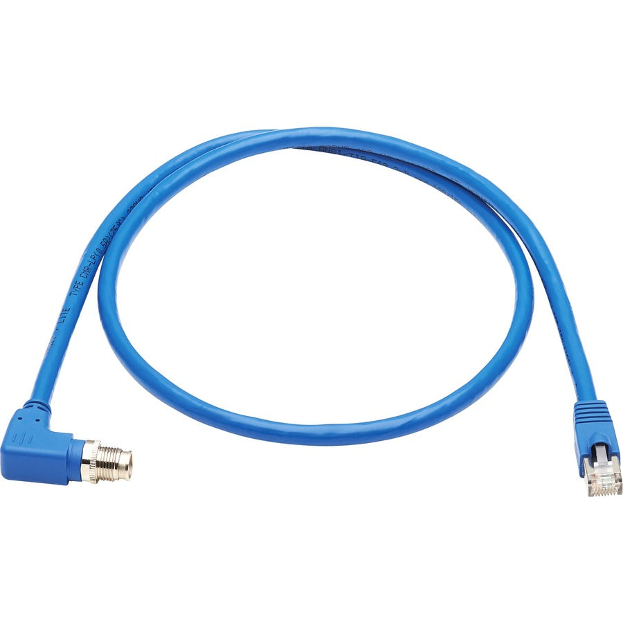 Tripp Lite Ethernet Cable Shielded M12 XCode Cat6a M12 Right-Angle RJ45 1M - 3.28 ft Category 6a Network Cable for Network Device, Controller, Switch, Security Device, Surveillance Camera, VoIP Device...  - NM12-6A4-01M-BL