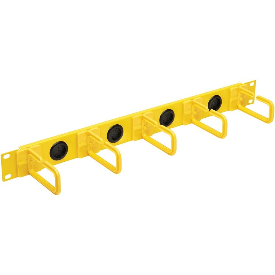 Tripp Lite Horizontal Cable Manager Flexible Rings Yellow 1U Rackmount - Horizontal Cable Manager - Yellow - 1U Rack Height - Steel - SRCABLERING1UFC