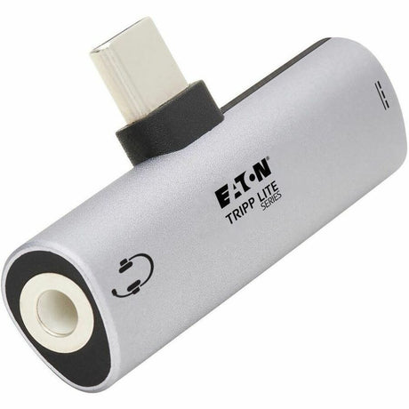 Tripp Lite USB-C to 3.5 mm Headphone Jack Adapter for Hi-Res Stereo Audio - PD 3.0 and QC 2.0 Charging, Silver - 1 x Mini-phone Stereo Audio - Female, 1 x Powered USB Type C - Female - 1 x USB Type C - Male - Silver EATON