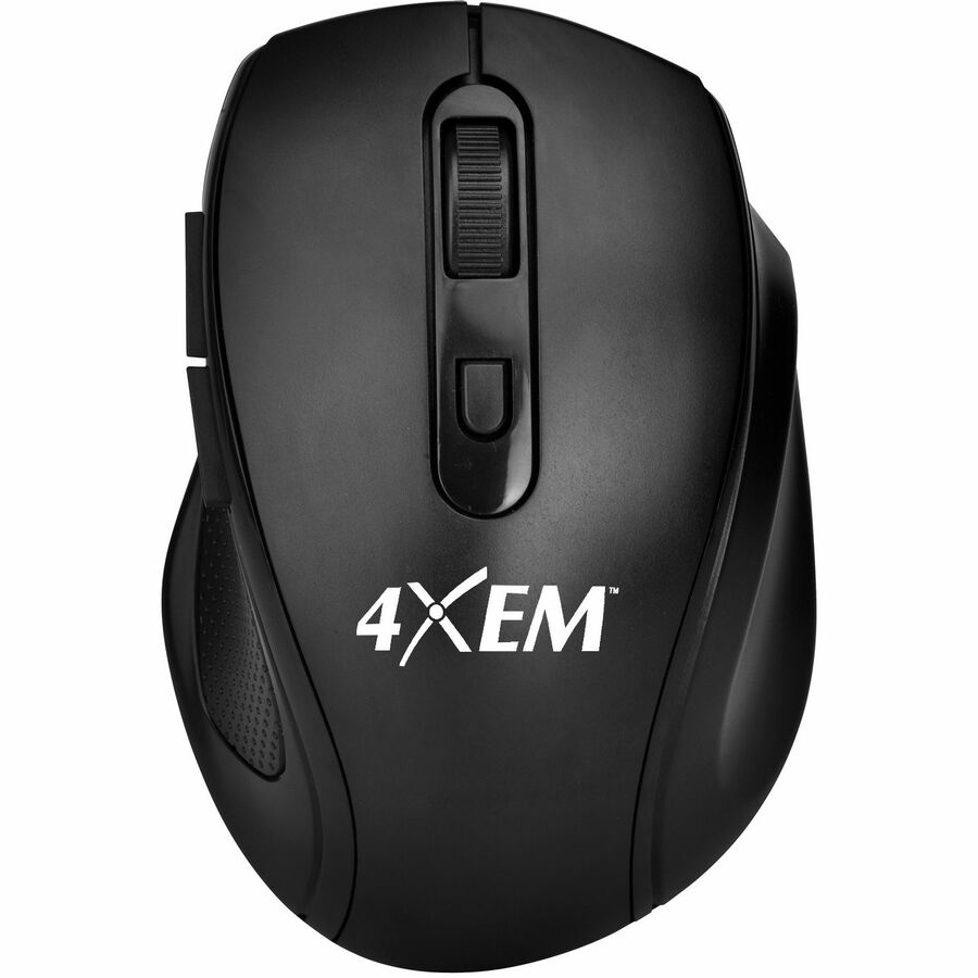4XEM 20FT Range Wireless Mouse - Optical - Wireless - Radio Frequency - 2.40 GHz - Black - 1 Pack - USB 2.0 Type A - Scroll Wheel - 5 Button(s) - Right-handed Only