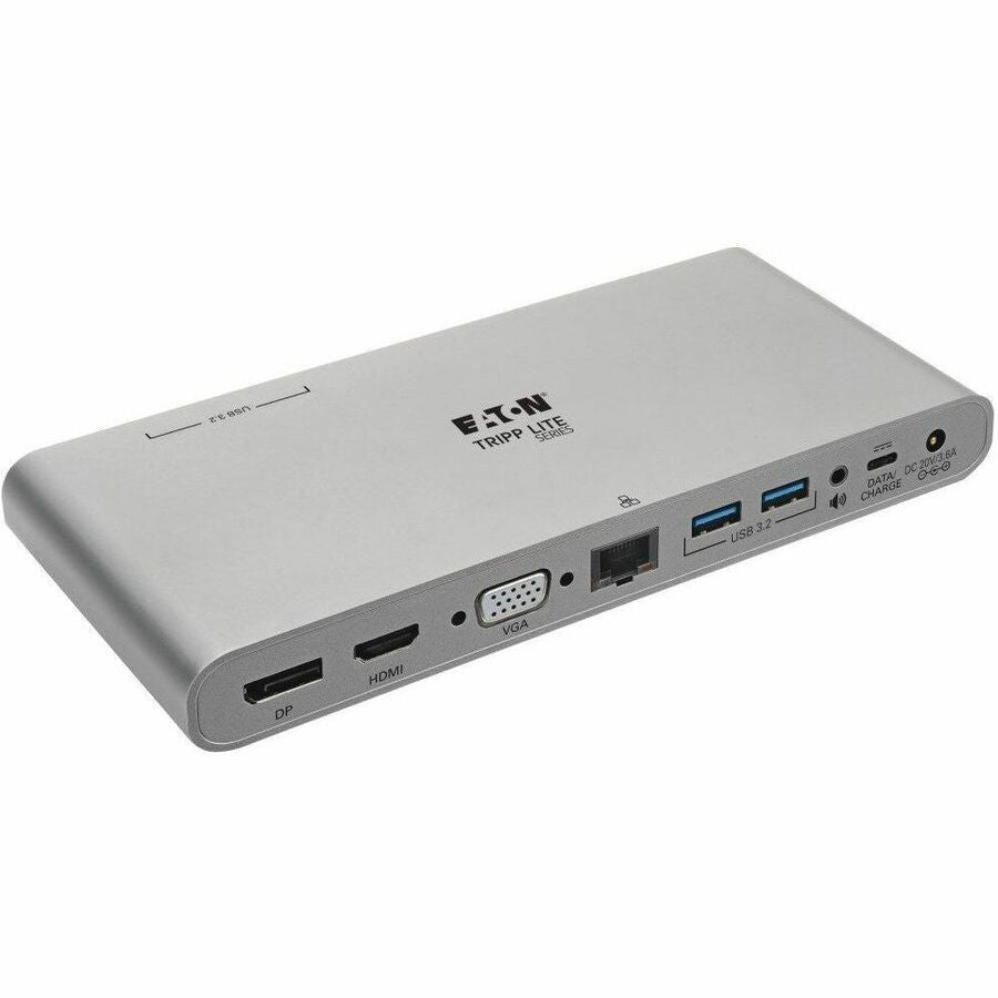 Tripp Lite USB-C Dock, Triple Display - 4K HDMI/DisplayPort, VGA, USB 3.2 Gen 1, USB-A/USB-C Hub, GbE, 100W PD Charging, International Power Cables - for TV/Monitor/Projector/Notebook/Tablet/Desktop P - U442-DOCK4-INT