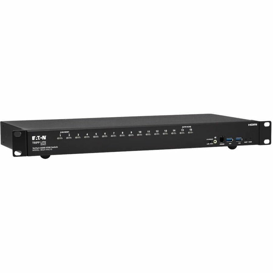 Tripp Lite 16-Port 4K HDMI/USB KVM Switch - 4K 60 Hz Video/Audio, USB Peripheral Sharing, 1U Rack-Mount - 16 Computer(s) - 1 Local User(s) - 4096 x 2160 - 50 Hz, 60 Hz - 20 x USB - 17 x HDMI - Rack-mountable, Desktop - 1U - TAA Compliant