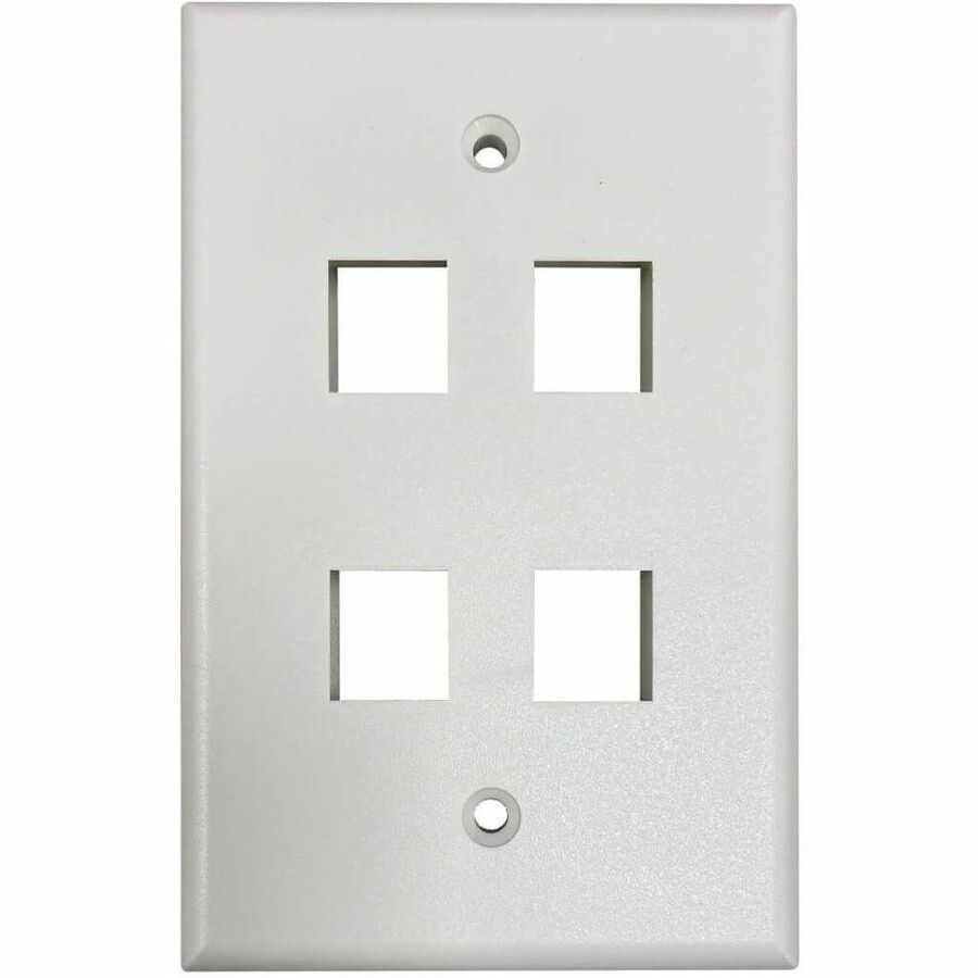 Tripp Lite Safe-IT 4-Port Single-Gang Keystone Wall Plate, Antibacterial, Ivory Matte, TAA - 4 x Total Number of Socket(s) - 1-gang - Ivory - Acrylonitrile Butadiene Styrene (ABS), High Impact Plastic - TAA Compliant
