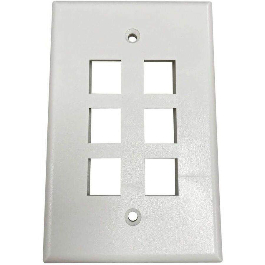 Tripp Lite Safe-IT 6-Port Single-Gang Keystone Wall Plate, Antibacterial, Ivory Matte, TAA - 6 x Total Number of Socket(s) - 1-gang - Ivory - Acrylonitrile Butadiene Styrene (ABS), High Impact Plastic - TAA Compliant
