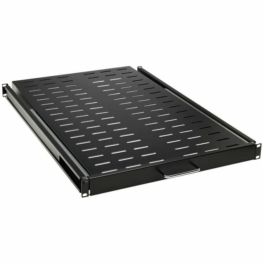Tripp Lite SmartRack Sliding Steel Rack Shelf - 1U, Vented, 28.3 in. Deep, Holds up to 50 lb. (23 kg) - For Data Center, Server, LAN Switch, Router, Networking - 1U Rack Height - Rack-mountable - Blac - SRSHELF4PSLVENT