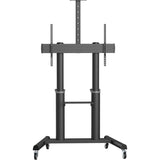 Tripp Lite Safe-IT Heavy-Duty Rolling Cart for 70" to 120" Displays, UL Certified, Antimicrobial Protection - 265 lb Capacity - 4 Casters - 3" Caster Size - Aluminum, Steel - 49.3" Width x 29.9" Depth x 91.9" Height - Black - For 1 Devices