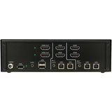 Tripp Lite Secure KVM Switch, 2-Port, Dual Head, HDMI to HDMI, 4K, NIAP PP4.0, Audio, CAC, TAA - 2 Computer(s) - 1 Local User(s) - 3840 x 2160 - 50 Hz, 60 Hz - 7 x USB - 6 x HDMI - TAA Compliant
