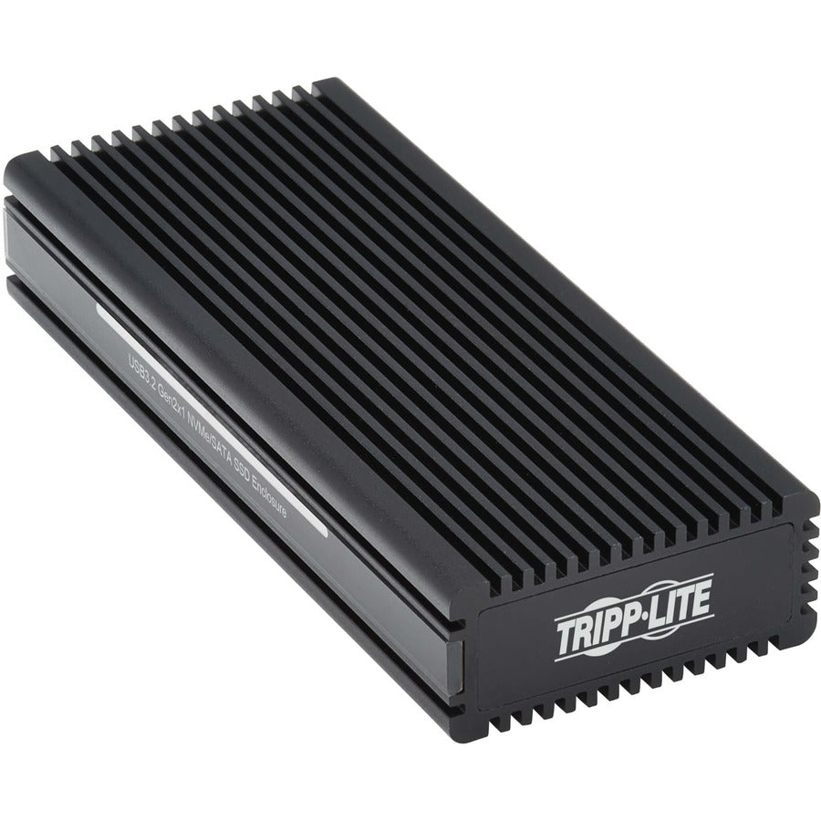 Tripp Lite USB-C to M.2 NVMe and SATA SSD (M-Key) Gaming Enclosure Adapter - USB 3.2 Gen 2 (10 Gbps), LEDs - 1 x SSD Supported - 1 x Total Bay - Aluminum, Nickel