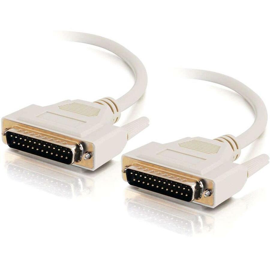 C2G 3ft DB25 M/M Serial RS232 Cable - DB-25 Male Serial - DB-25 Male - 3ft - Beige - RS232 - Parallel - 02664