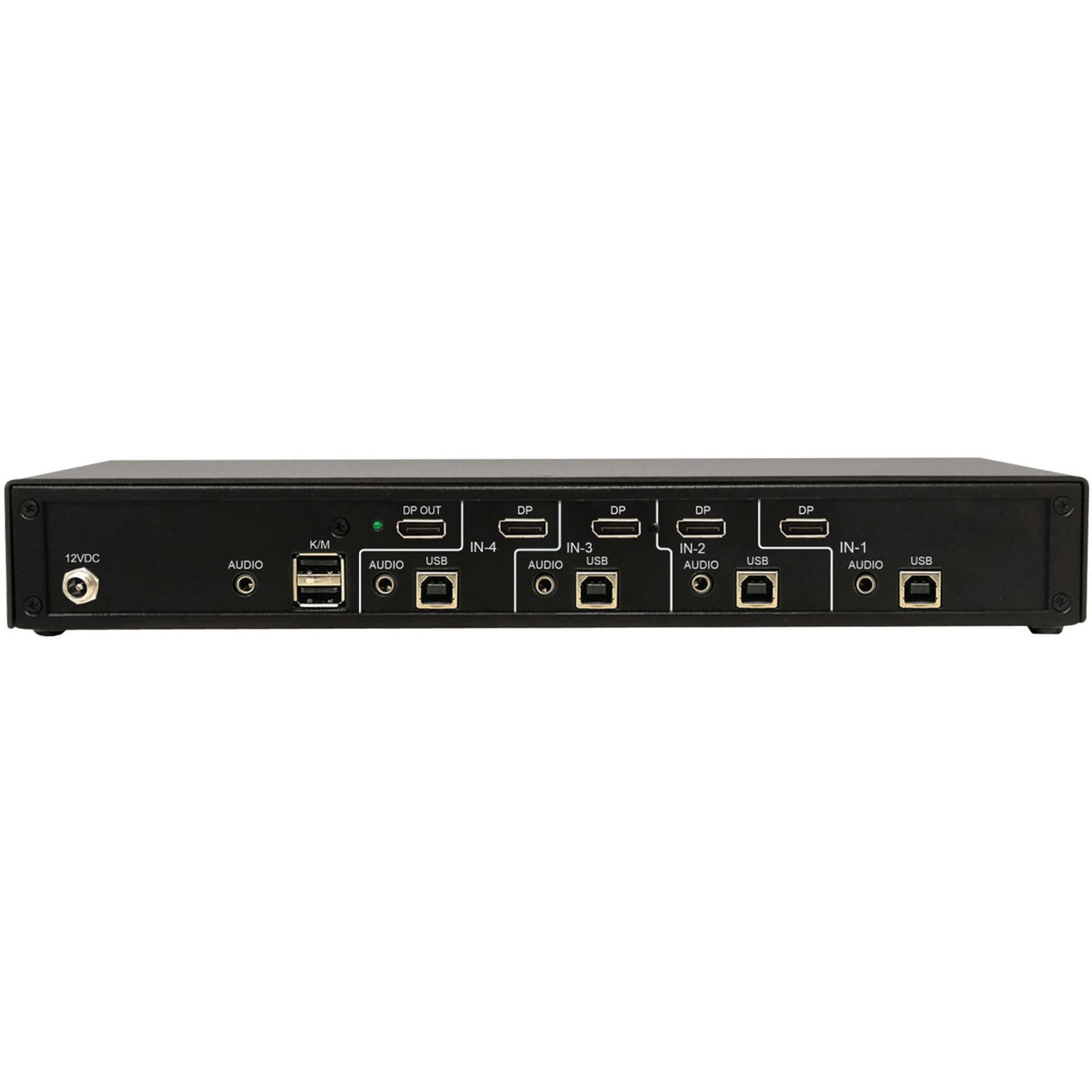 Tripp Lite Secure KVM Switch, 4-Port, Single Head, DisplayPort to DisplayPort, 4K, NIAP PP4.0, Audio, TAA - 4 Computer(s) - 1 Local User(s) - 3840 x 2160 - 50 Hz, 60 Hz - 6 x USB - 5 x DisplayPort - TAA Compliant