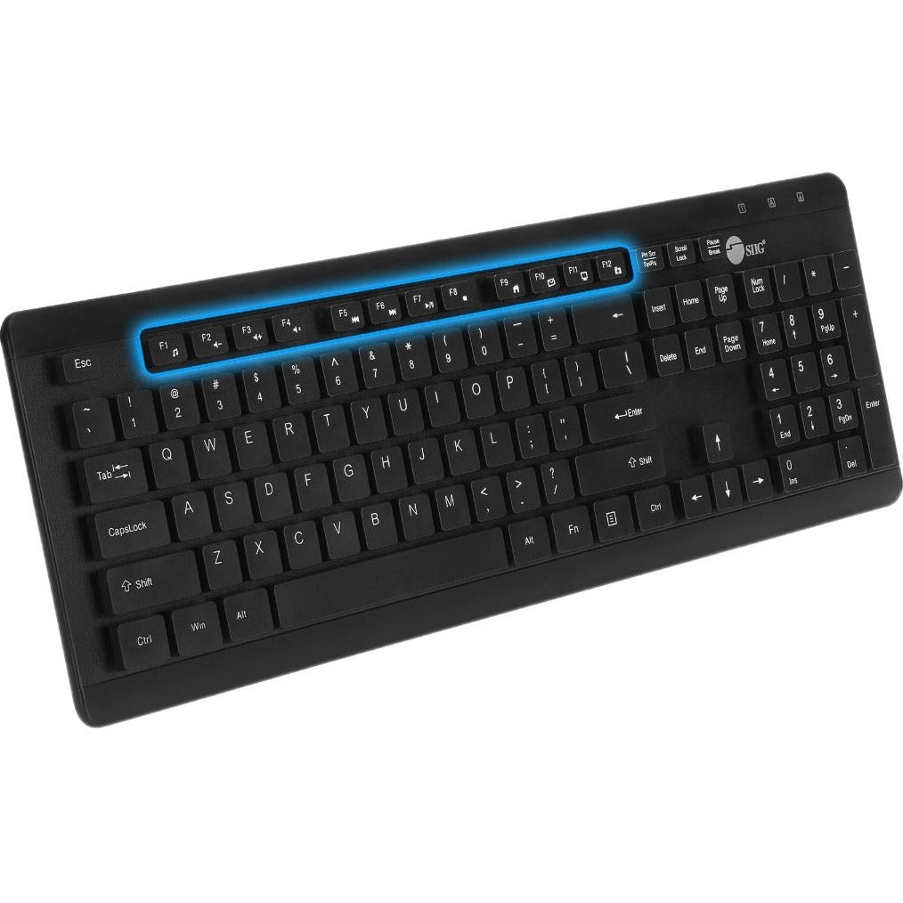SIIG Waterproof & Dustproof USB Multimedia Keyboard - Waterproof & Dustproof USB Multimedia Keyboard, IP68, Fully Sealed, 104 Keys, Quiet Keycaps, Non-slip, Plug-n-play, for Window desktop or notebook - JK-US0U11-S1
