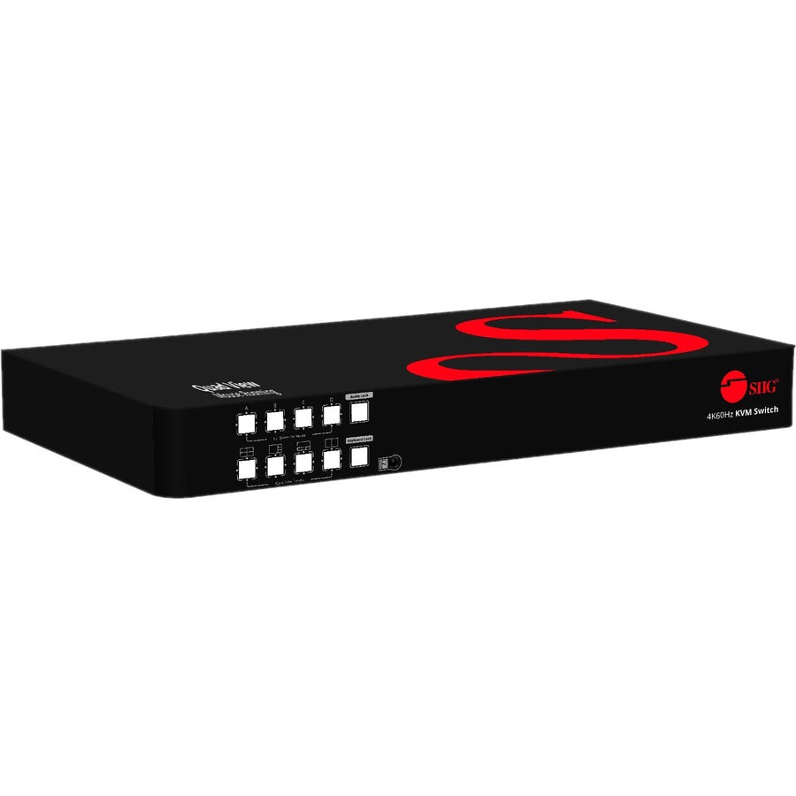 SIIG 4K60Hz Quad-View HDMI Mouse Roaming KVM Processor - Allows you to control 4 HDMI computers using one keyboard and mouse, 2 HDMI 4K@60, 2 USB-A 3.2 Gen 1 ports, 2 USB 1.1 ports, Microphone input,  - CE-KV0J11-S1