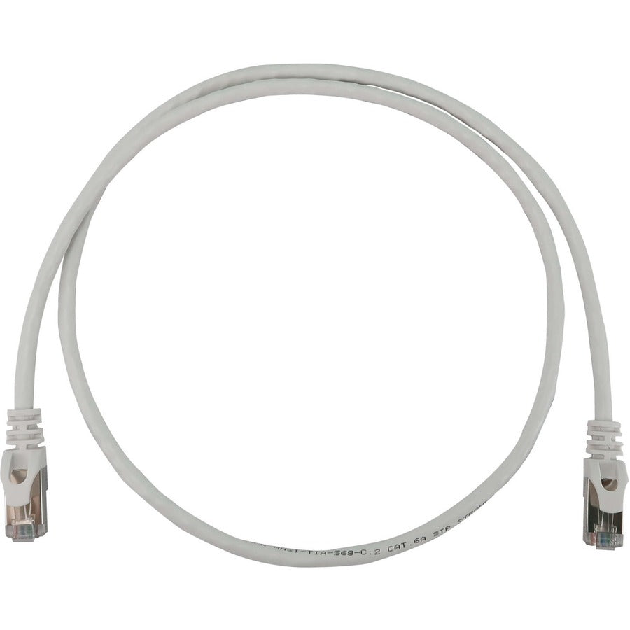 Tripp Lite N262-S03-WH Cat6a STP Patch Network Cable - 3 ft Category 6a Network Cable for Network Device, Server, Switch, Router, Hub, Printer, Computer, Photocopier, Modem, PoE Device, Patch Panel, . - N262-S03-WH