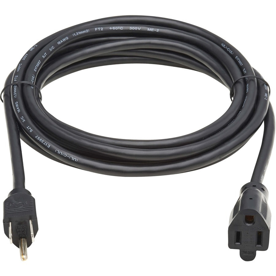 Tripp Lite Power Extension Cord - For Computer, Monitor, HDTV, Printer, Server, UPS, PDU - 125 V AC13 A - Black - 10 ft Cord Length - North America