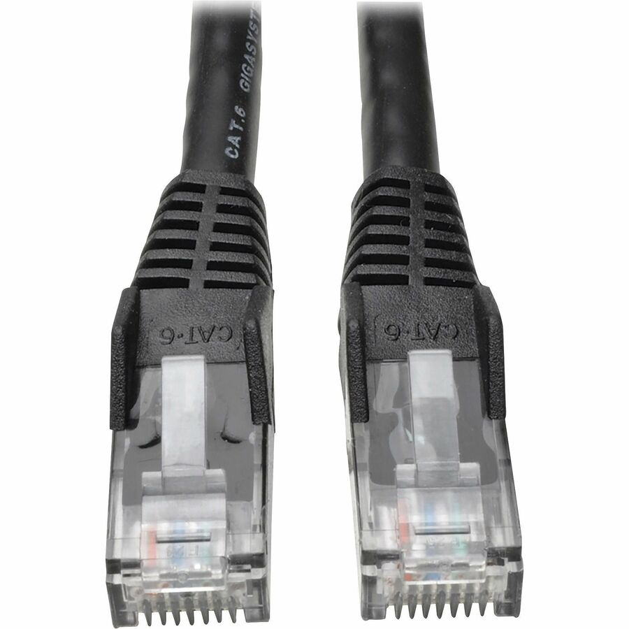 Tripp Lite Cat6 Gigabit Snagless Molded Patch Cable (RJ45 M/M) Black, 7' - 7ft - 1 x RJ-45 Male - 1 x RJ-45 Male - Black - N201-007-BK