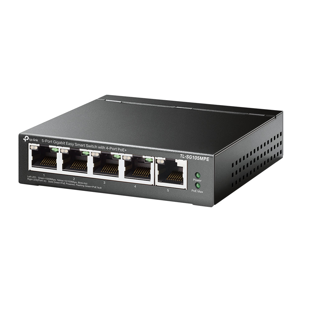 TP-Link 5-Port Gigabit Easy Smart Switch with 4-Port PoE+ - TL-SG105MPE