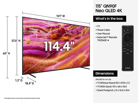 Samsung QN90F QN115QN90FFXZA TV 2.92 m (115") 4K Ultra HD Smart TV Wi-Fi Black - QN115QN90FFXZA SAMSUNG