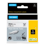 DYMO Rhino Industrial Heat-Shrink Cable Label Tubes | 24 mm x 1.5 m | Black Print on White | Self-Adhesive | for Rhino Label Makers - 1805443 DYMO