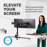 Fellowes Vista Dual Monitor Arm - Monitor Mount for 10KG 26 inch Screens - Ergonomic Adjustable Monitor Arm Desk Mount - Pan 180° Rotation 360°, VESA 75 x 75/100 x 100 - Black - 8041701