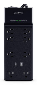 CyberPower CSP806UC18 surge protector Black 8 AC outlet(s) 125 V 1.8 m - CSP806UC18 CYBERPOWER