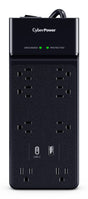 CyberPower CSP806UC18 surge protector Black 8 AC outlet(s) 125 V 1.8 m - CSP806UC18 CYBERPOWER