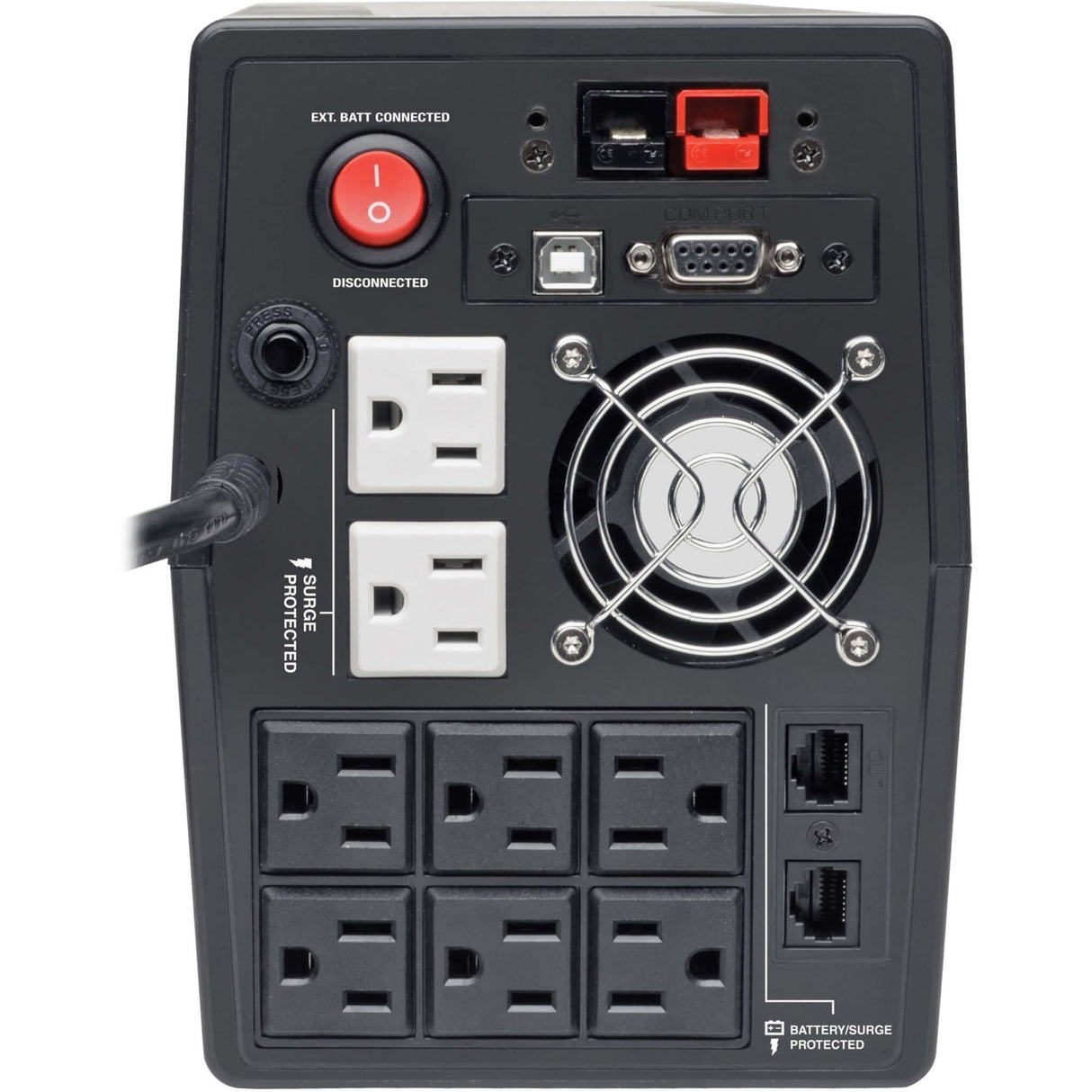 Tripp Lite UPS 1500VA 940W Battery Back Up Tower AVR 120V USB RJ11 RJ45 - Tower - 4 Hour Recharge - 5 Minute Stand-by - 110 V AC Input - 120 V AC Output - 2 x NEMA 5-15R, 6 x NEMA 5-15R - OMNIVS1500XL