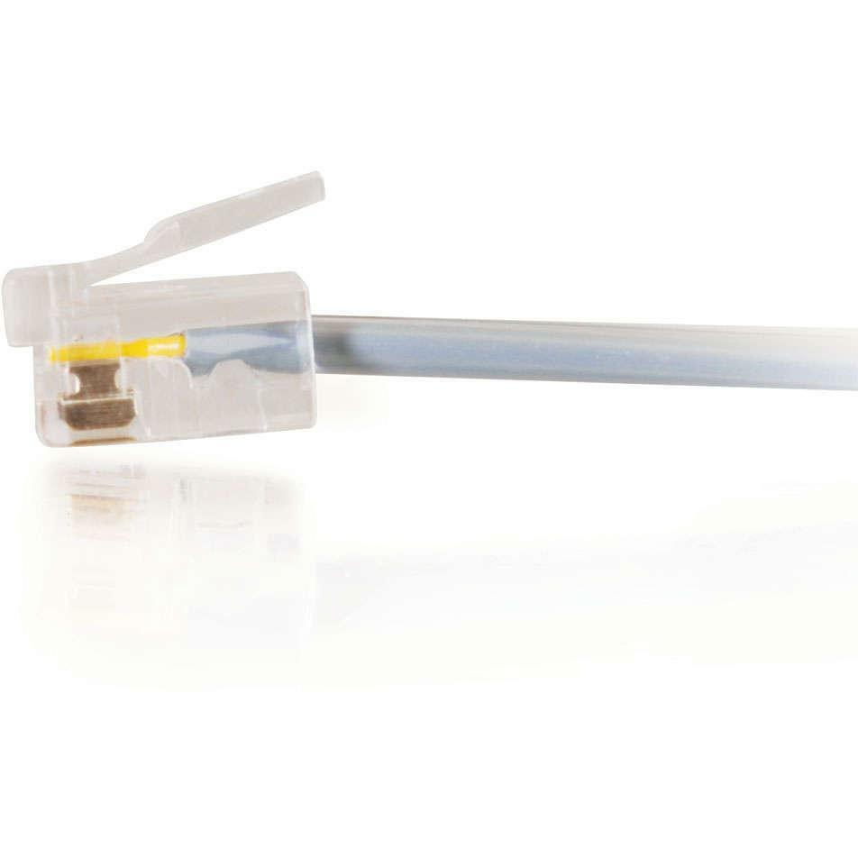 C2G 7ft RJ11 Modular Telephone Cable - RJ-11 Male - RJ-11 Male - 7ft - Silver - 02970