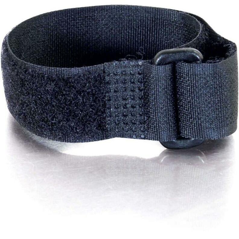 C2G 11in Hook-and-Loop Cable Management Straps - Black - 12pk - Cable Strap - Black - 12 Pack - 29854