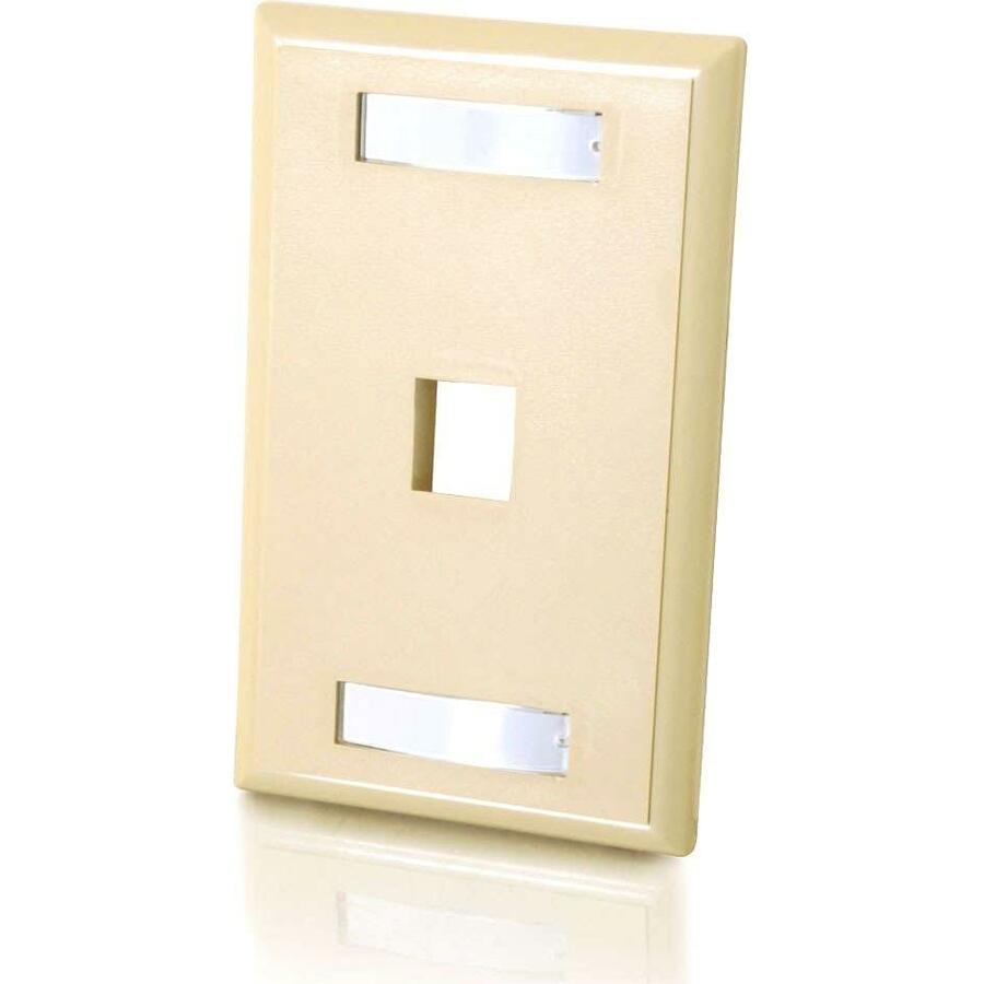C2G 1-Port Single Gang Multimedia Keystone Wall Plate - Ivory - 1 x Socket(s) - Ivory - 03710