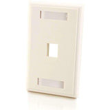 C2G 1-Port Single Gang Multimedia Keystone Wall Plate - White - 1 x Socket(s) - White - 03410