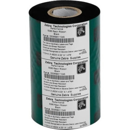 Zebra Resin Ribbon 5.16inx1476ft 5095 High Performance 1in core - Thermal Transfer - Black - 24 - 05095BK13145