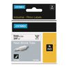 Rhino Heat Shrink Tubes Industrial Label Tape, 0.37" x 5 ft, White/Black Print - 18053