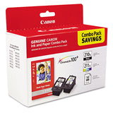 CANON  (PGI-210XL/CL-211XL) ChromaLife100+ High-Yield Ink/Paper Combo, Black/Tri-Color - 2973B004