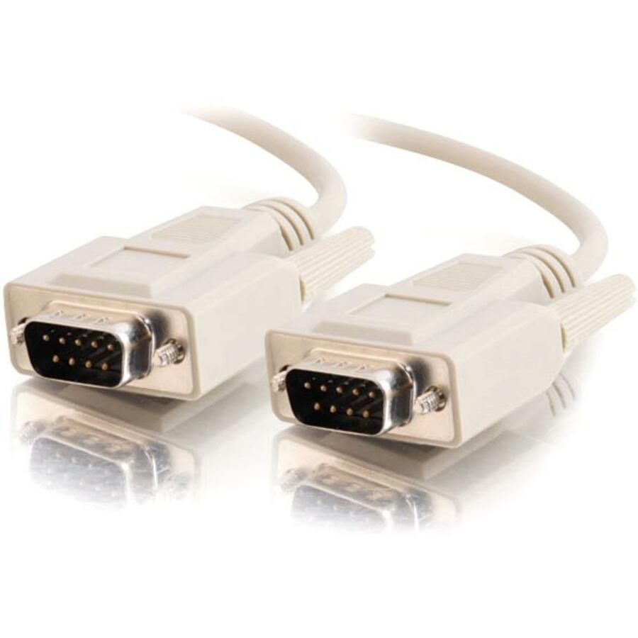 C2G 10ft DB9 M/M Cable - Beige - DB-9 Male Serial - DB-9 Male Serial - 10ft - Beige - 09449