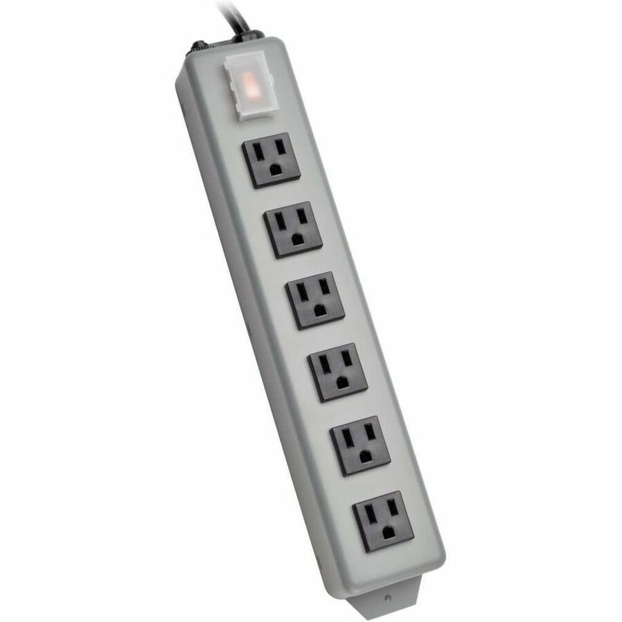 Tripp Lite Waber Power Strip Metal 5-15R 6 Outlet 5-15P 6' Cord - NEMA 5-15P - 6 NEMA 5-15R - 6ft - 6SP