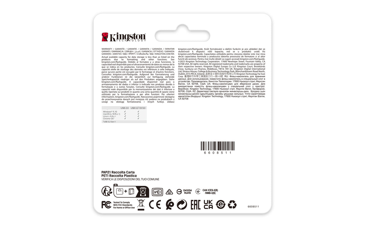 Kingston Technology DataTraveler 128GB 220MB/s Metal USB 3.2 Gen 1 SE9 G3 - DTSE9G3/128GB