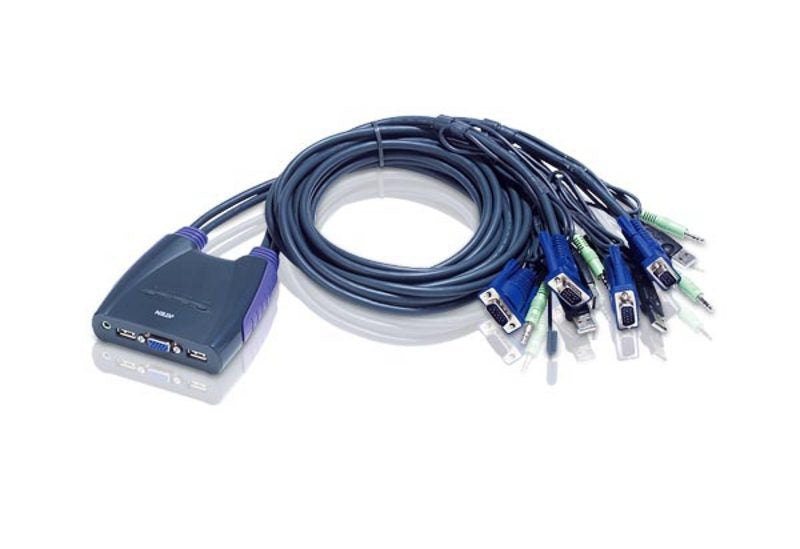 ATEN 4-Port, USB KVM switch Blue - CS64US