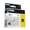Rhino Heat Shrink Tubes Industrial Label Tape, 0.25" x 5 ft, White/Black Print - 18051