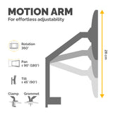 Fellowes Platinum Series Dual Stacking Monitor Arm - Monitor Mount for Two 8KG 27 Inch Screens - Adjustable Dual Monitor Desk Mount - Tilt 45° Pan 180° Swivel 360° Rotation 360°, VESA 75 x 75/100 x 10 - 8043401