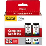 Canon PG-243 / CL-244 Original Ink Cartridge - Value Pack - Black, Color - Laser - 1287C006